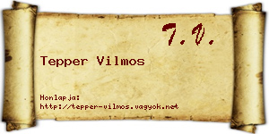 Tepper Vilmos névjegykártya